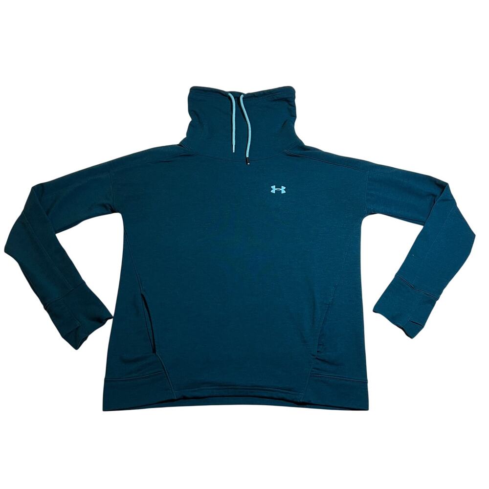 Under Armour Women's Funnel Neck Pullover Logo Sweatshirt Size M Athleisure